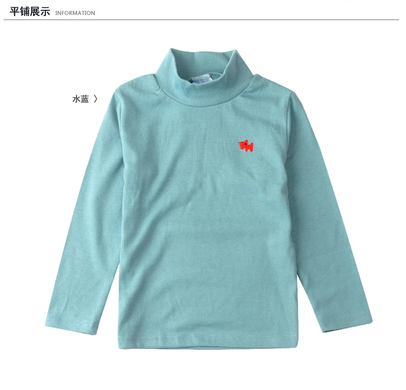 navy blue Одежда для детей от 2 до 12 лет зимнее нижнее белье футболки из чистого хлопка с воротником-черепашкой для мальчиков и девочек базовые футболки, одежда для детей - Цвет: navy blue
