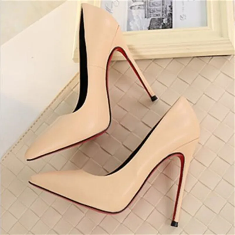 Brand Shoes Woman High Heels Women Shoes Pumps Stilettos Shoes For Women RED High Heels 11CM PU Leather Wedding Shoes