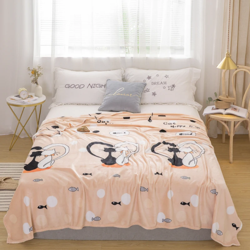 

bedspread blanket 200x230cm High Density Super Soft Flannel Blanket to on for the sofa/Bed/Car Portable Plaids