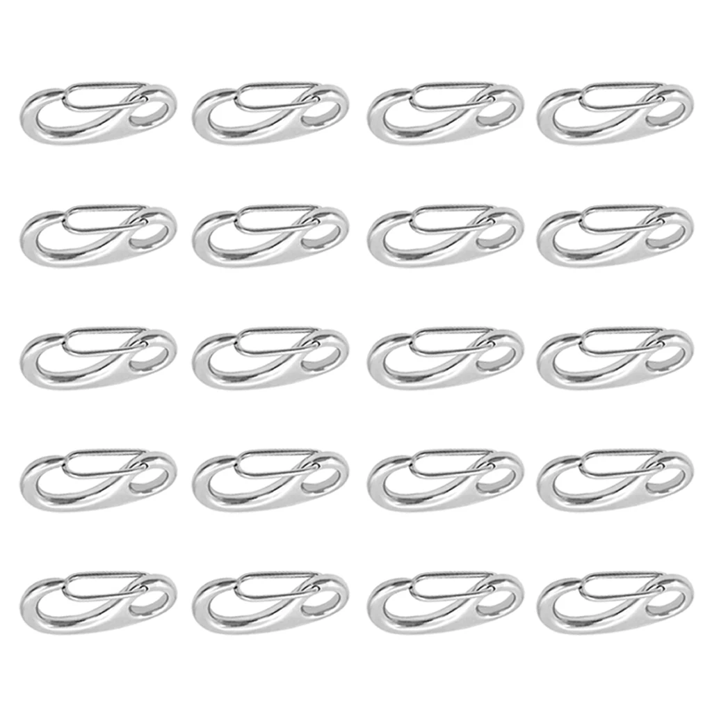 20x Stainless Steel Spring Clip Snap Hook / Lobster Claw 50 x 18 mm