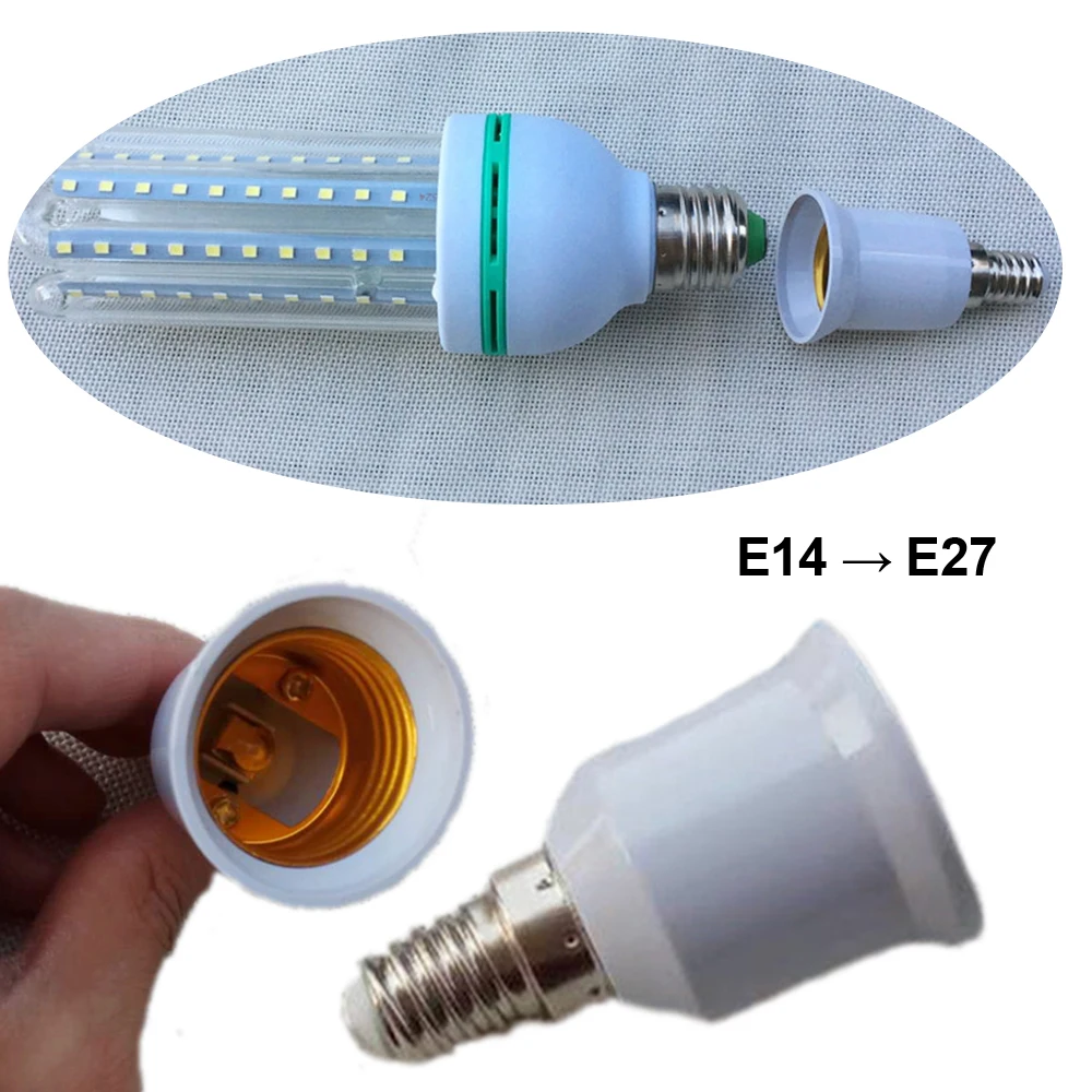 

1 X E14 To E27 Lamp Holder Converters Fireproof Outside To Inside Outer Small Screw To The Inner Screw Conversion Adapter Socket