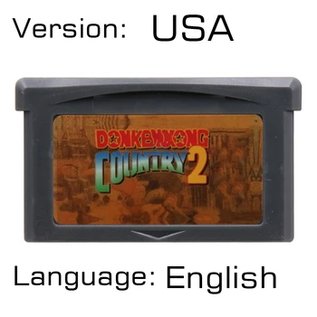 

DonkeyKong Country 2 32 Bit Video Game Cartridge Console Card US Version English language