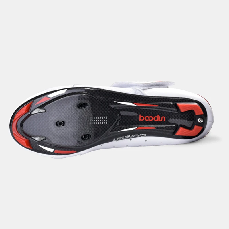 Boodun Men Cycling Shoes Carbon Fiber Sole Road Bike Shoes Mesh Breathable Upper Triathlon Bicycle Racing Lock Cleat Cycle Shoes