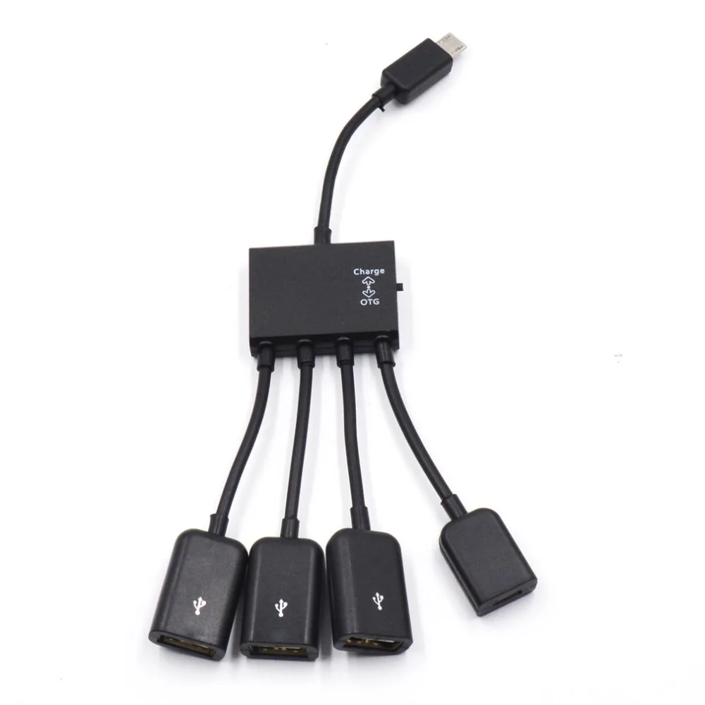 

vovotrade 4 In 1 Micro USB Power Charging Host OTG Hub Adapter Cable For most Android models Drop Shipping