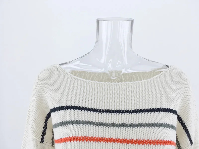 Fitshinling Радуга Полосатый женский свитер пуловеры трикотаж осень зима Pull Femme джемпер длинный рукав свитер женский