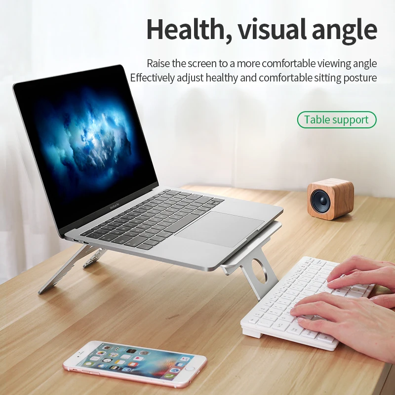 Серебристая алюминиевая подставка для ноутбука M2/Z2/H2 универсальная Apple MacBook Air Pro 11