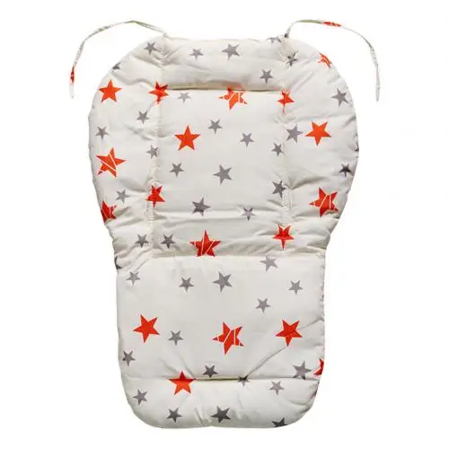 Newborn Baby Stroller Chair Cushion Cotton Star Print Baby Stroller High Chair Seat Cushion Liner Mat Pad Cover Protector - Цвет: Grey 5 Point Star