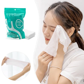 

Plant Fiber Travel Cleaning Washcloth 50pcs/bag Disposable Compressed Face/Bath Towel Breathable Towels Travel Wet Wipes Beauty