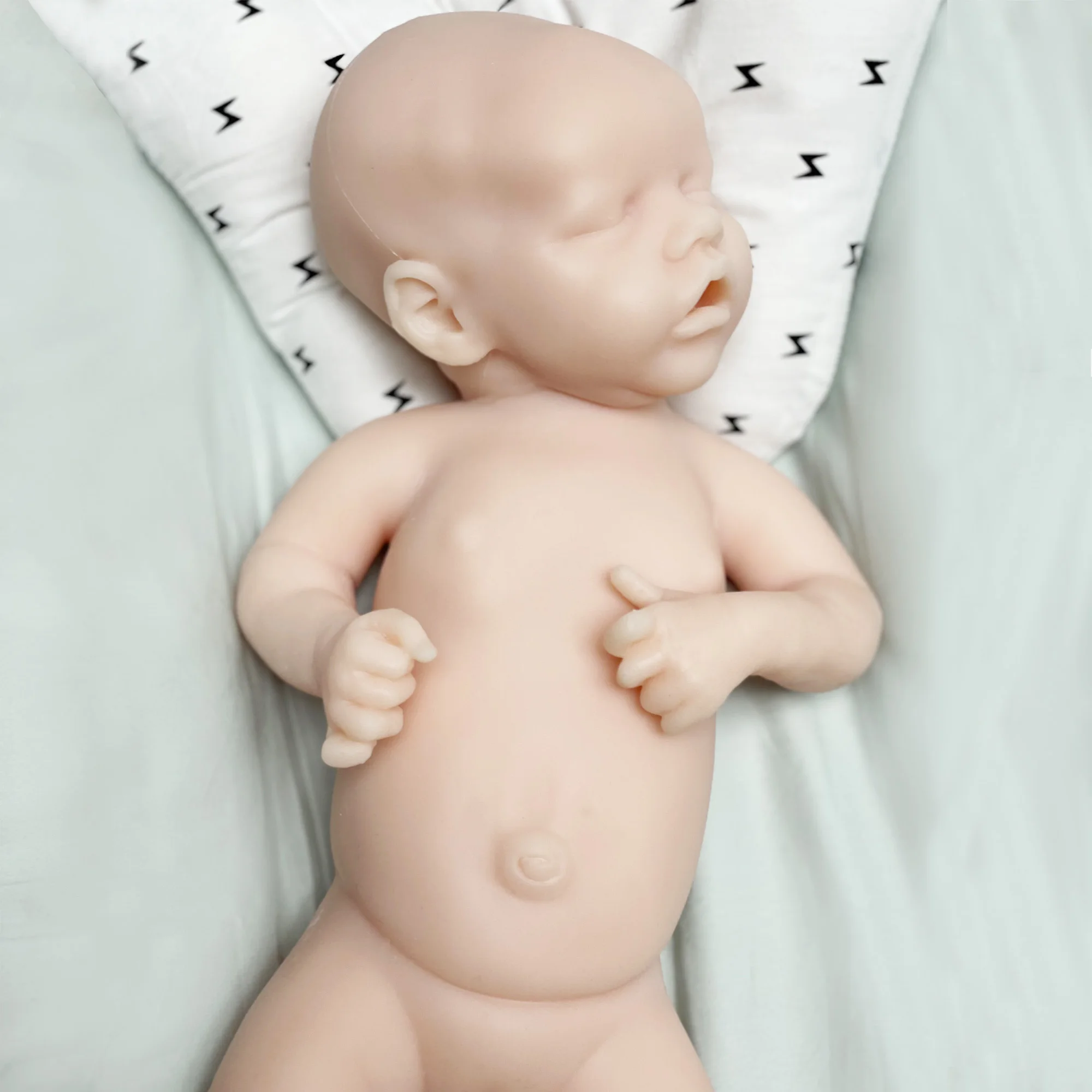 30cm Full Body Silicone Reborn Baby Unpainted Unfinished Soft Blank Doll Kits 