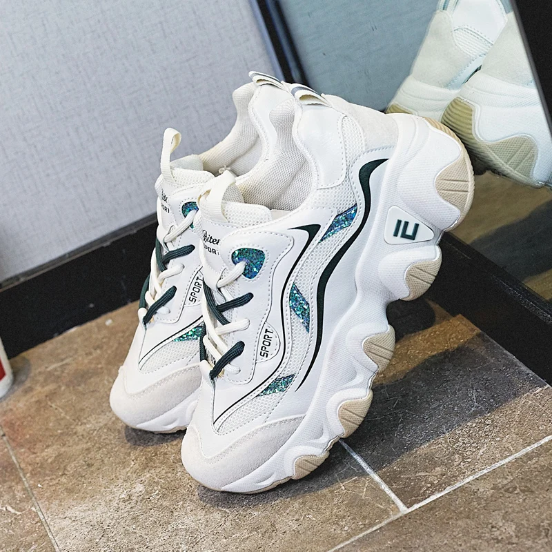 Women Casual Shoes  Breathable Walking Shoes Women Fashion Sneakers Thick Bottom Shoes Women Vulcanize Shoes Trend Damping Shoes