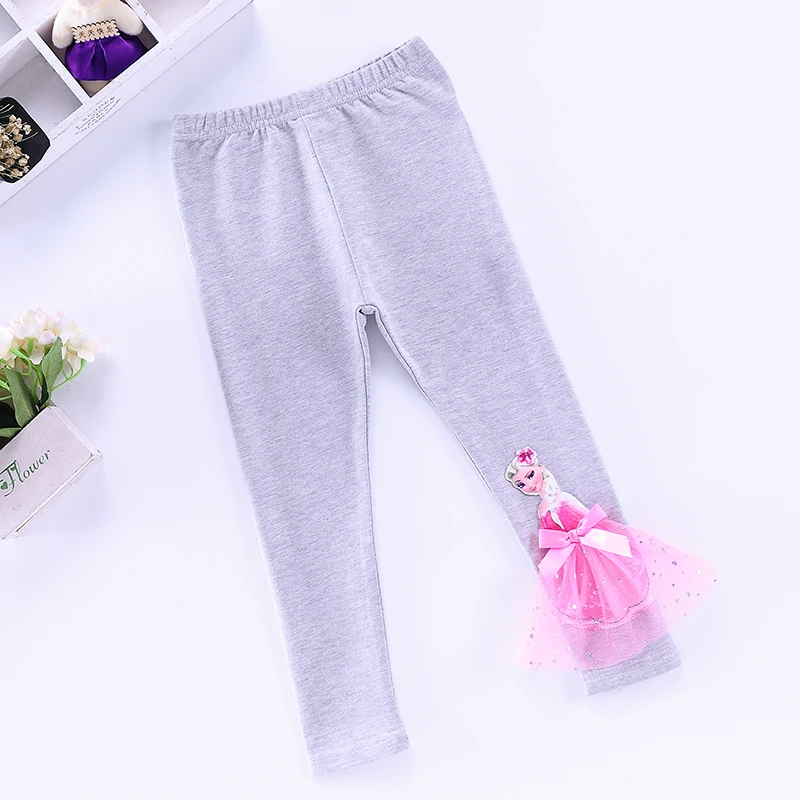 G pink elsa Осенне-зимние Бархатные леггинсы для девочек с изображением Эльзы и Софии; теплые штаны для маленьких девочек; хлопковые брюки с рисунком; Q431 - Цвет: G pink elsa