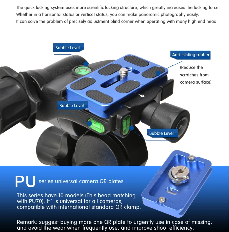 Benro GD3WH Gear Drive 3 Way Head Three-Dimensional Magensium Heads For Camera Tripod Monopod Easy to take pictures