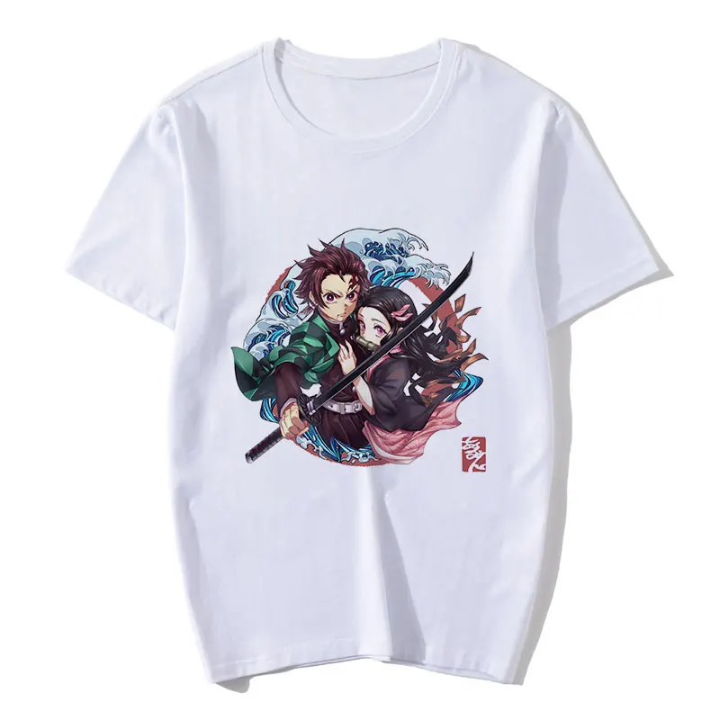 Летняя футболка Demon Slayer graphic tees для женщин японская забавная Kimetsu No Yaiba Женская