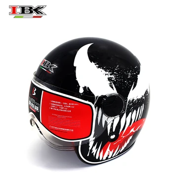

IBK 3/4 Vintage Motorbike Helmet Electric Bicycle Scooter Cool Style Unisex Anti-UV four season Black Helmet IBK-709