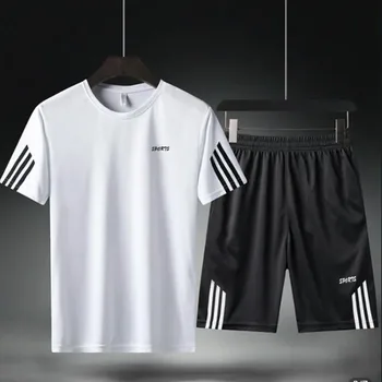 

New Sports Kit Men's Short Sleeve Summer Two-piece Set Running Fitness sweat suits men sweatsuits Soccer suit basketball suit