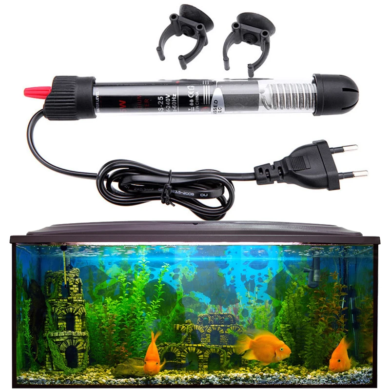 Calentador de agua automático para acuario, barra de calentamiento de temperatura constante, enchufe europeo/estadounidense/británico, 25W/50W/100W/200W/300W