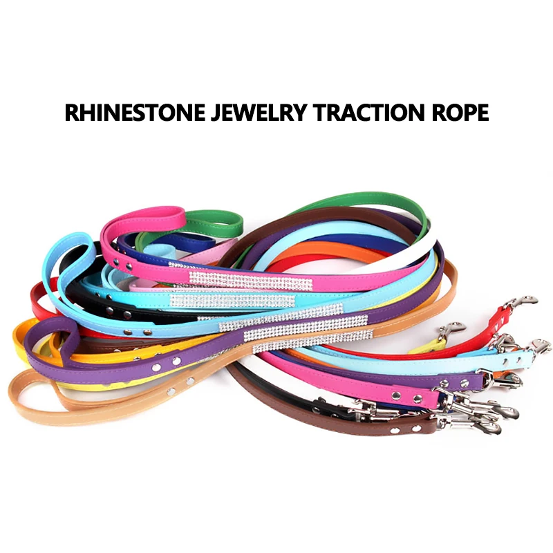 

Hot Sale Rhinestone Dog Leash Pet Bling Shiny Cat Puppy Walking Leashes Lead For Small Dogs Cats