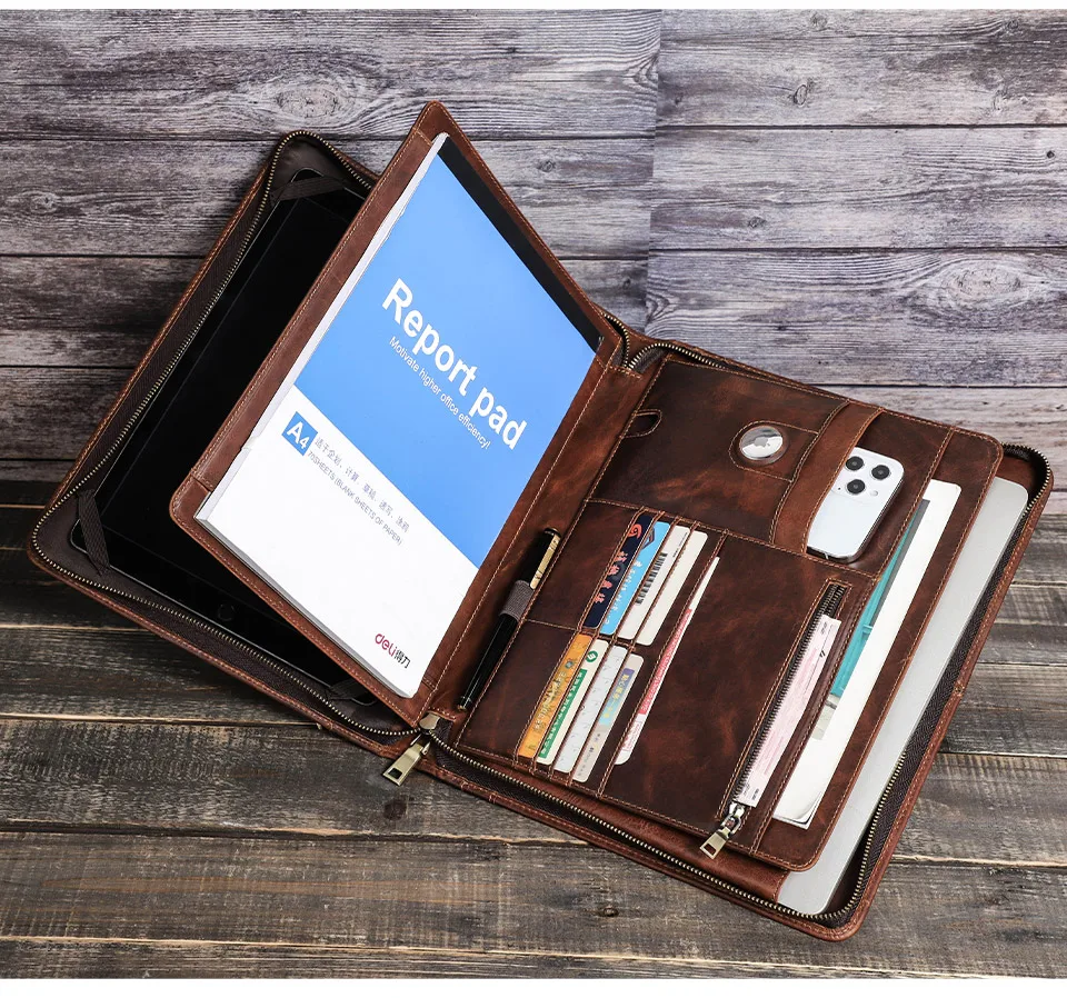 Carteira de couro para iPad, Bolsa para