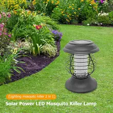 2 в 1 Солнечная энергия светодиодный светильник от комаров на открытом воздухе лужайка ловушка для насекомых свет открытый садовый Жук ловушка для насекомых Zapper ловушка без излучения