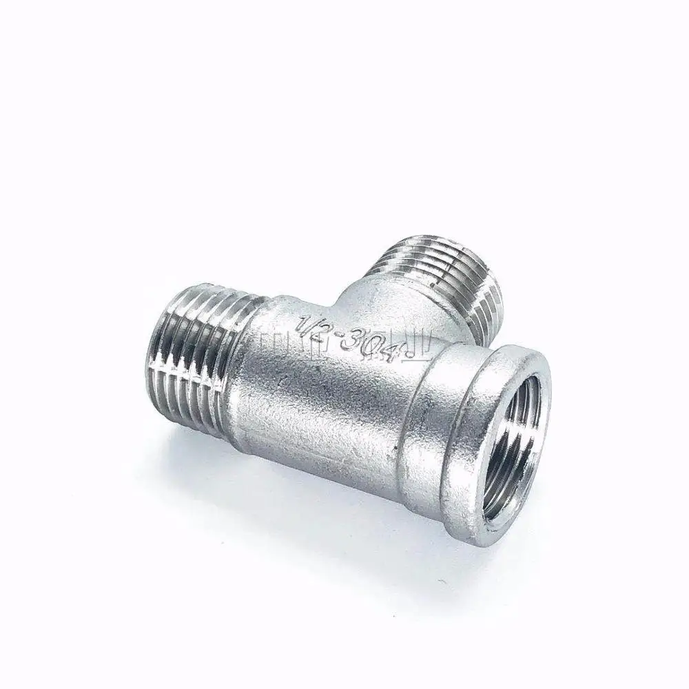 Pipes & Hoses BSP Female Tee Thread 3 Way 304 Stainless Steel Tee Pipe Fitting Connector Adaptor 2pcs SS304 1/8 1/4 3/8 1/2 3/4 Tubes Thread Specification : 1/8 