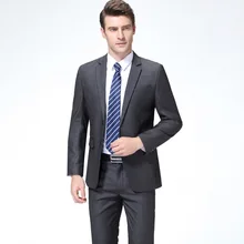 Мужской деловой костюм из двух предметов,, повседневные мужские костюмы, Классический крой, серый/черный/темно-синий/бордовый