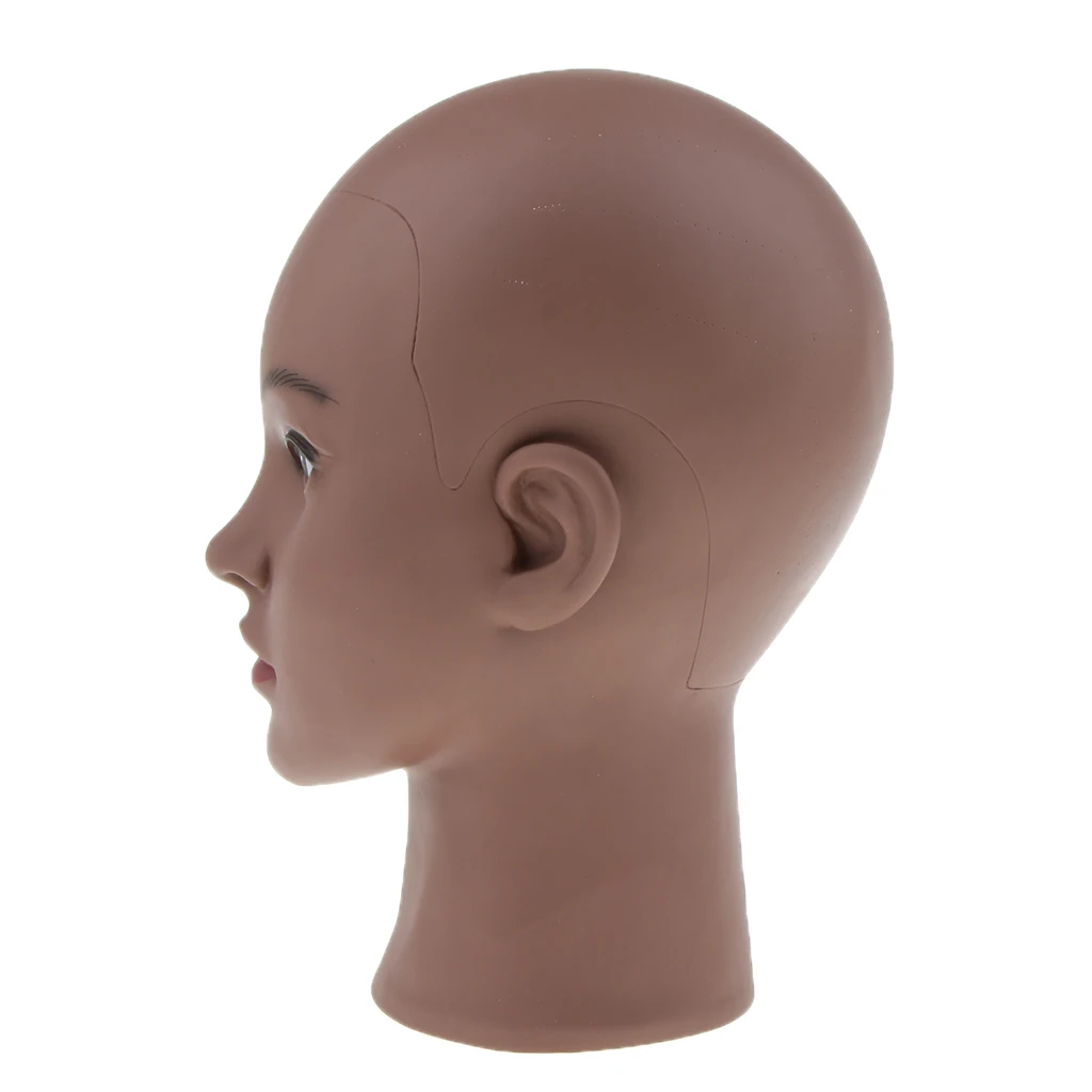 Mannequin Head Brown Female Pro Cosmetology Wig Hat Necklace Display Model