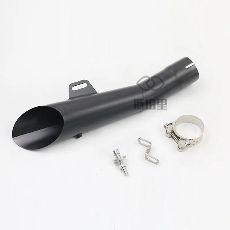 No logo (black) Echappement Moto Escape DB Killer Akrapovic мотоциклетный глушитель без шнуровки питбайк скутер Мотокросс для YZF R3 gsr 600 R6 - Цвет: No logo (black)