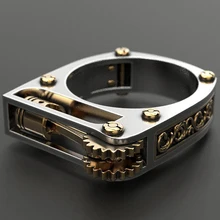 Хип-хоп механическое зубчатое колесо мужское кольцо золотого и серебряного цвета Панк обручальное кольцо кольца для женщин и девочек обручальное ювелирное изделие подарки