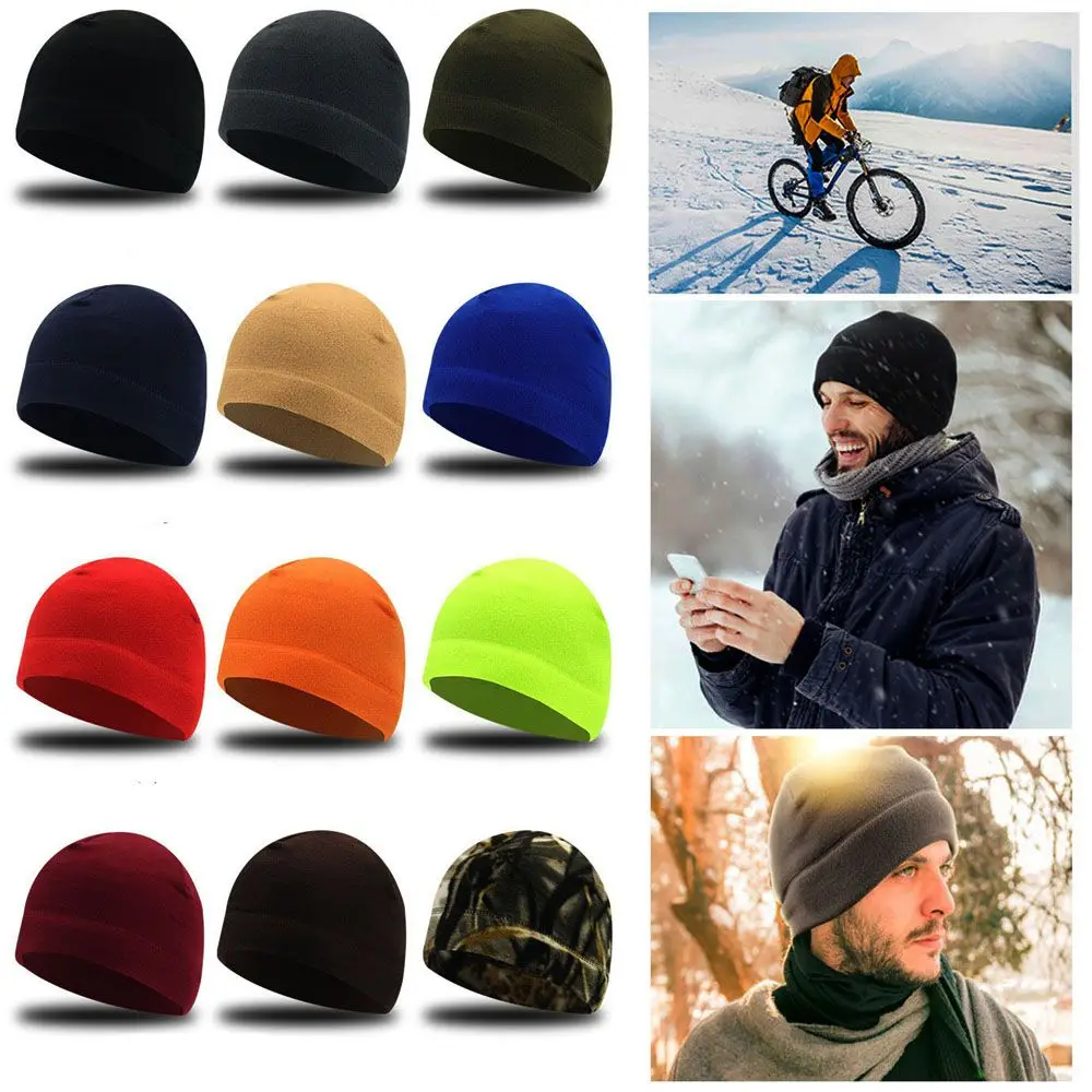 Unisex Warm Fleece Fabric Hats Classic Tactical Windproof Outdoor