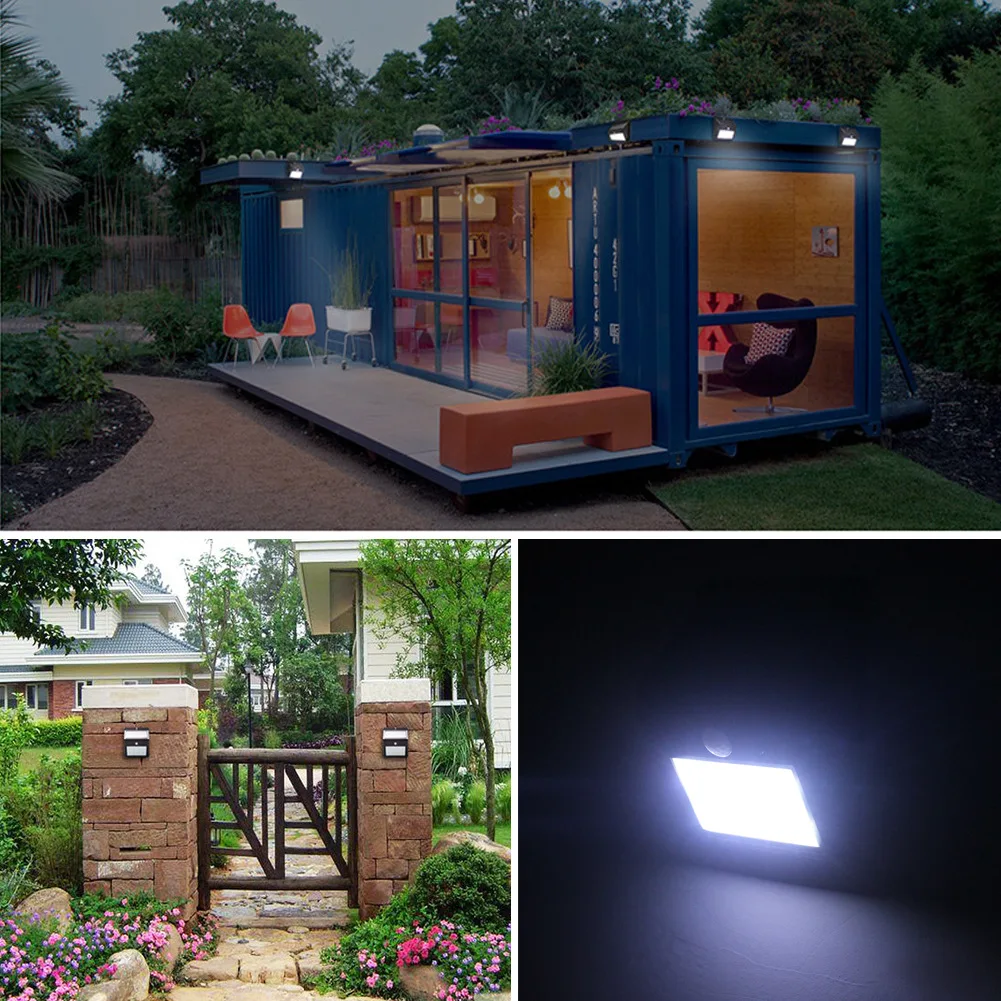 8LED Солнечный человеческого тела настенный светильник треугольник Солнечный сад свет Открытый Солнечный водонепроницаемый уличный фонарь