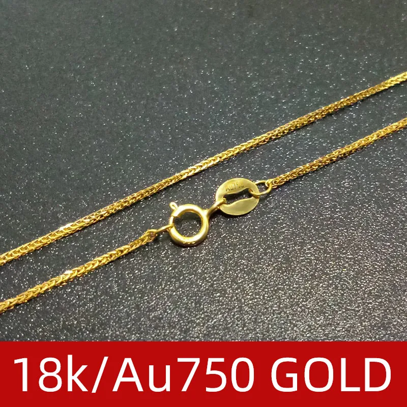 NYMPH Genuine Guarantee 18K Gold Chain Fine Jewelry Real au750 Necklace Wedding Banquet Gift for Female X312-N