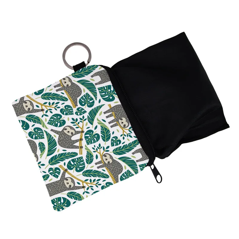Кошелек WULI SEVEN с 3D-принтом Ленивец, водонепроницаемый кошелек, сумочка для ключей, маленький держатель для карт на молнии, мини-кошелек