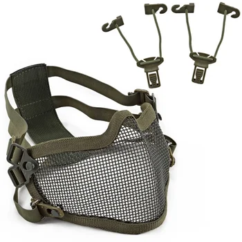 

Airsoft Mask Half Lower Face Metal Steel Net Mesh Mask Hunting Cycling Tactical Protective CS Halloween Party Half Mask Maskun