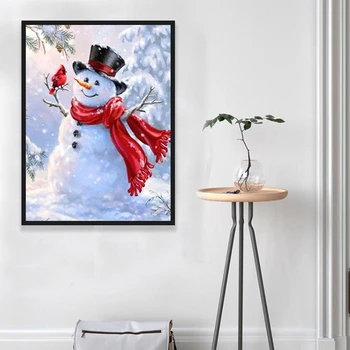 

5D Diamond Painting Winter Full Kits Square Drill Diamond Mosaic Snowman Cross Stitch DIY Needlework Home Decoration