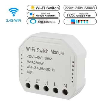 

220V~240V Wifi Smart Switch module Controller Timer light Switch Voice Control Work With Amazon Alexa Google APP Smart Life