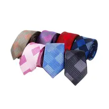 6.6cm moda casual poliéster jacquard gravata casamento noivo padrinhos cerimônias presidido sobre gravata xadrez masculina