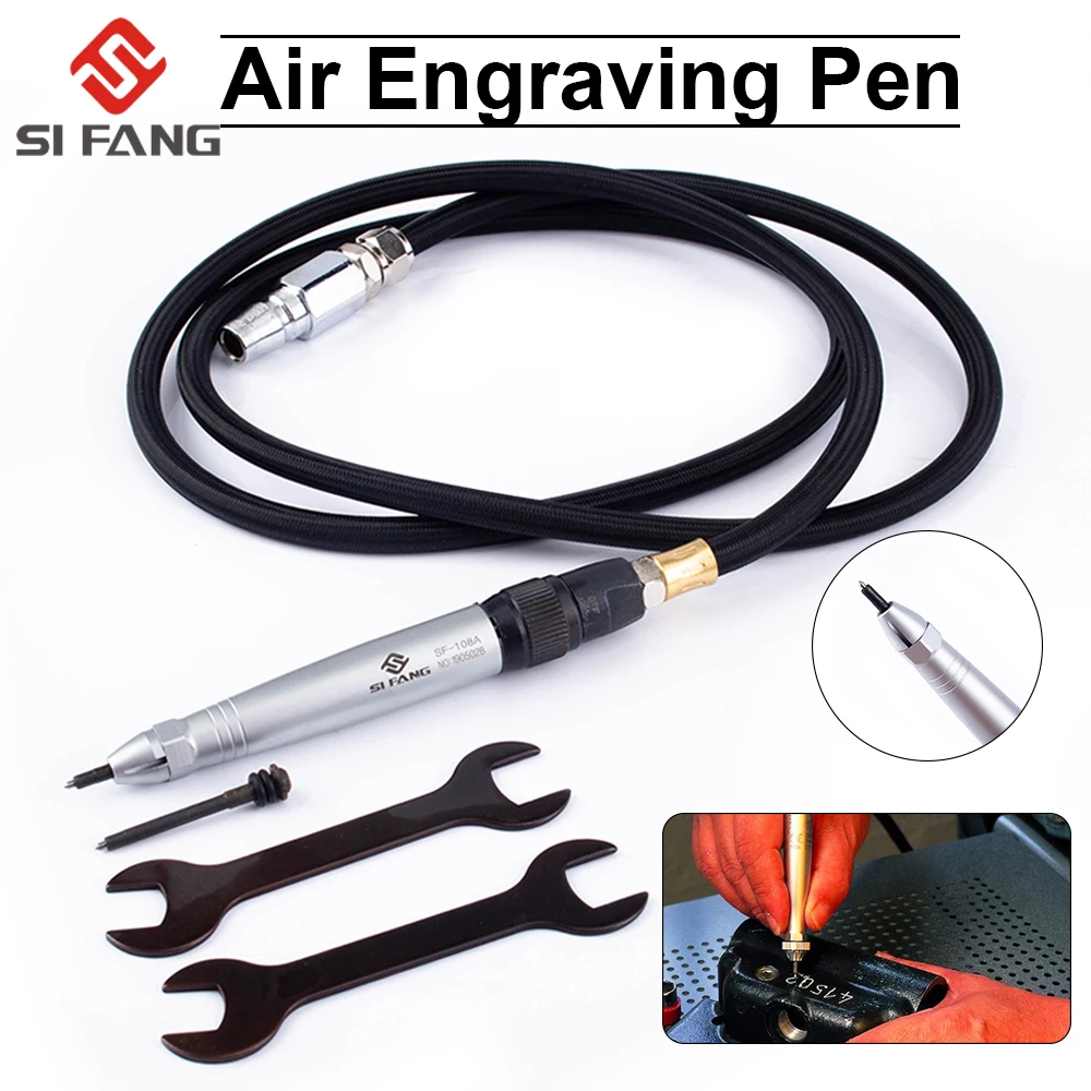 Pneumatic Air Pencil Die Grinder Kit Scribe Hammer Engraving Lettering Tool Hose Engraving Pen