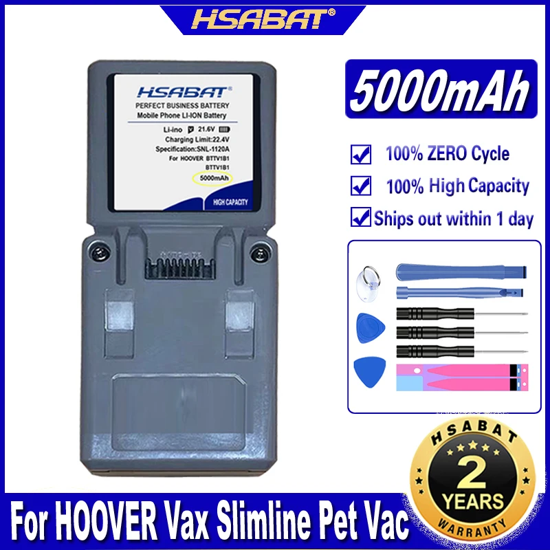 HSABAT BTTV1B1 5000 мАч аккумулятор для HOOVER Vax Slimline Pet Vac высококачественные новые батареи