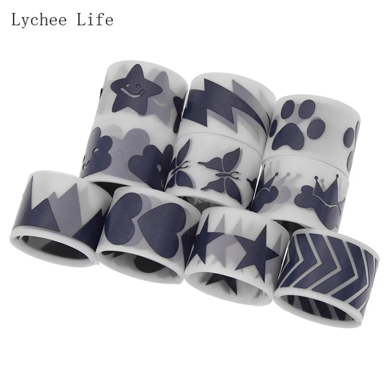 Lychee Life Heart Star Reflective Sticker Heat-transfer Hot Stamping Foil Vinyl Film for Garment Fabric Diy Sewing Crafts craft vinyl film craft vinyl sticker
