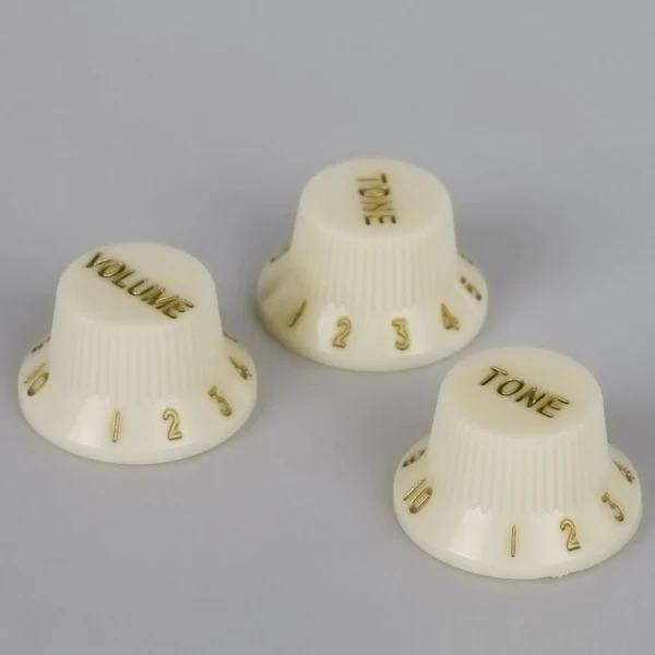 Set Of 3pcs Cream Knobs 1 Volume 2 Tone For Electric Guitar Quality ABS Part