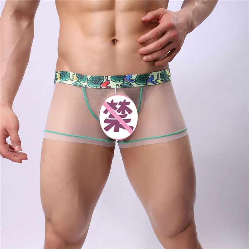 Белый Пестрые трусы шорты с сетчатой подкладкой Ethika Calecon боксеры Homme сексуальный для Гея шорты-боксеры Ethika Для мужчин нижнее белье; трусы-Для мужчин боксер прозрачный - Цвет: Белый