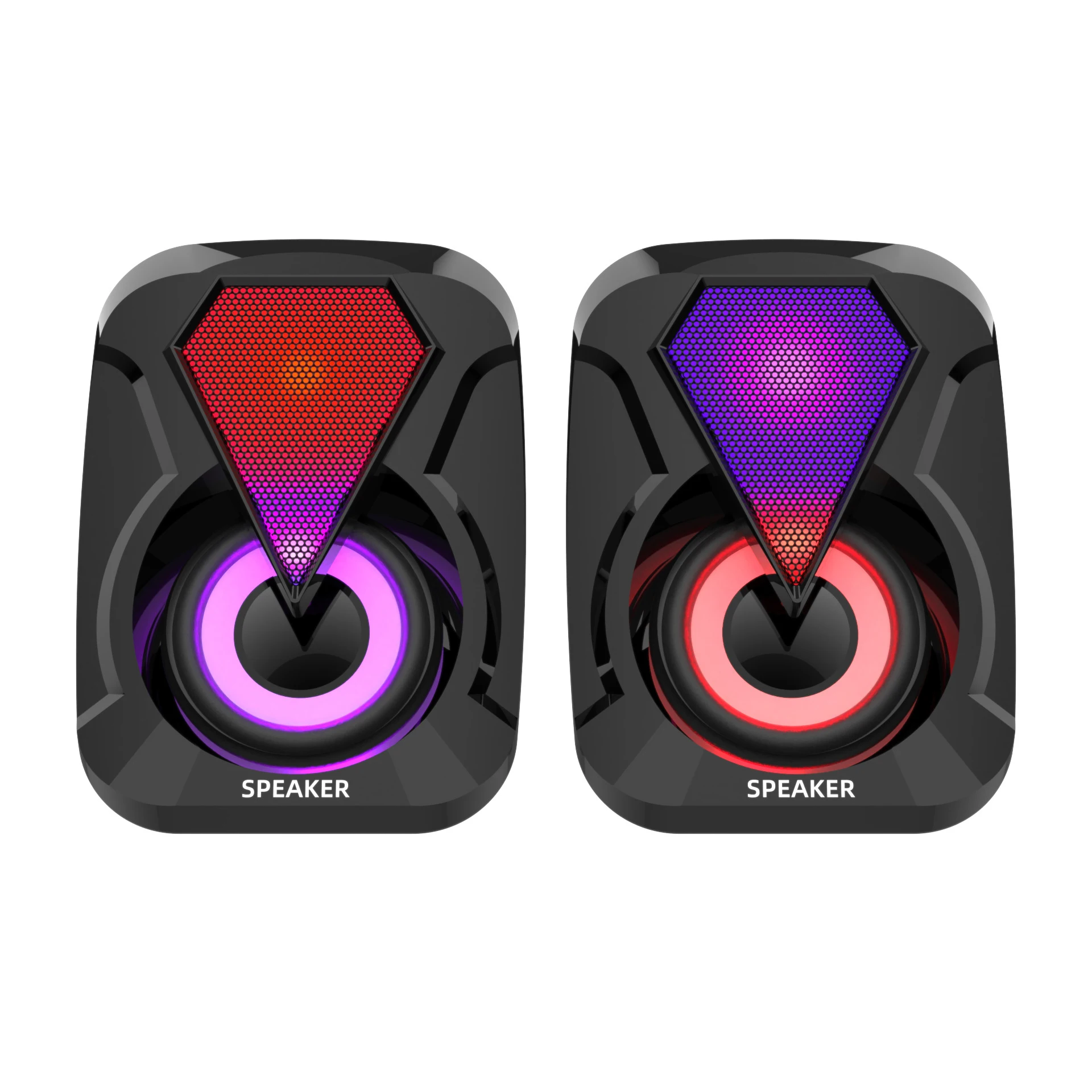 RGB Backlight Speakers Mini Speaker Subwoofer Computer Accessories PC Speaker Home Theater PC Sound Box Home Cinema Wired USB