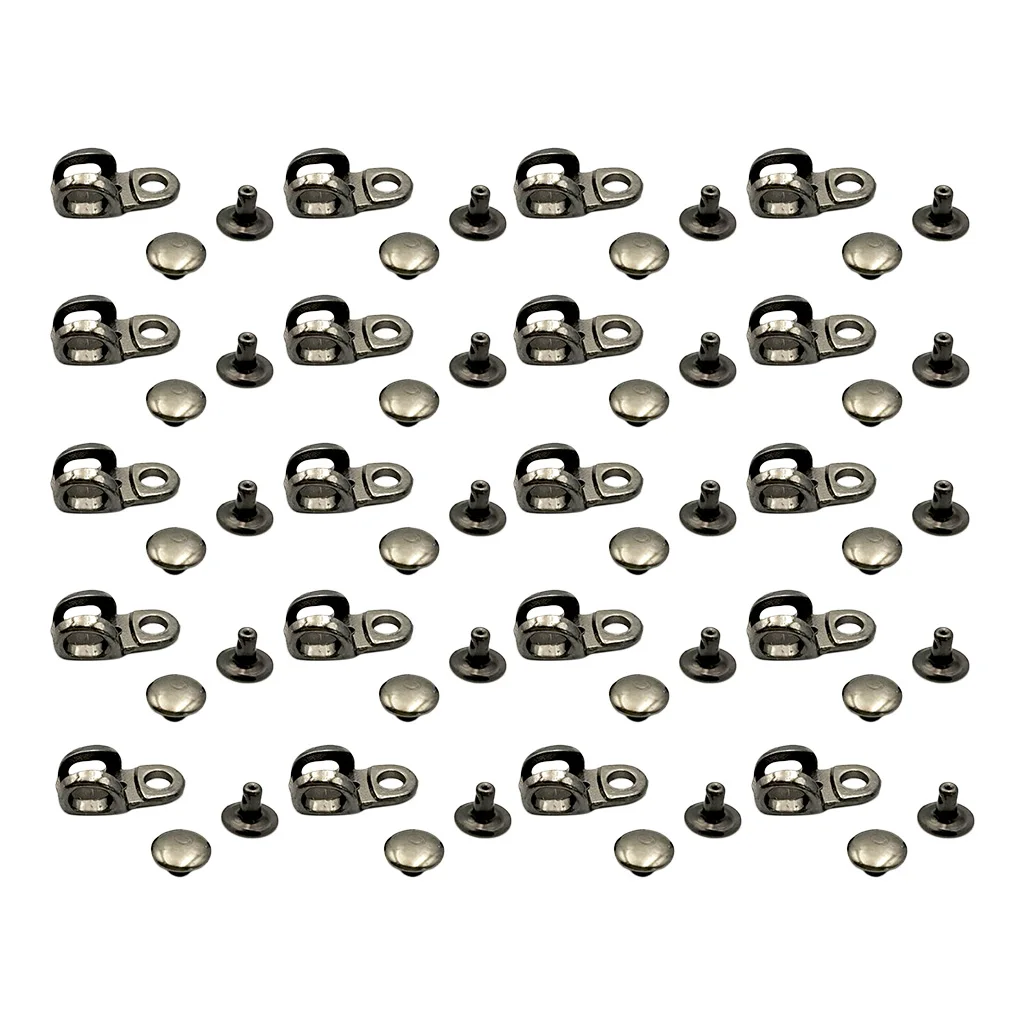 

20Sets Boot Hooks Lace Fittings with Rivets Repair Shoes Buckles Hooks Accessories
