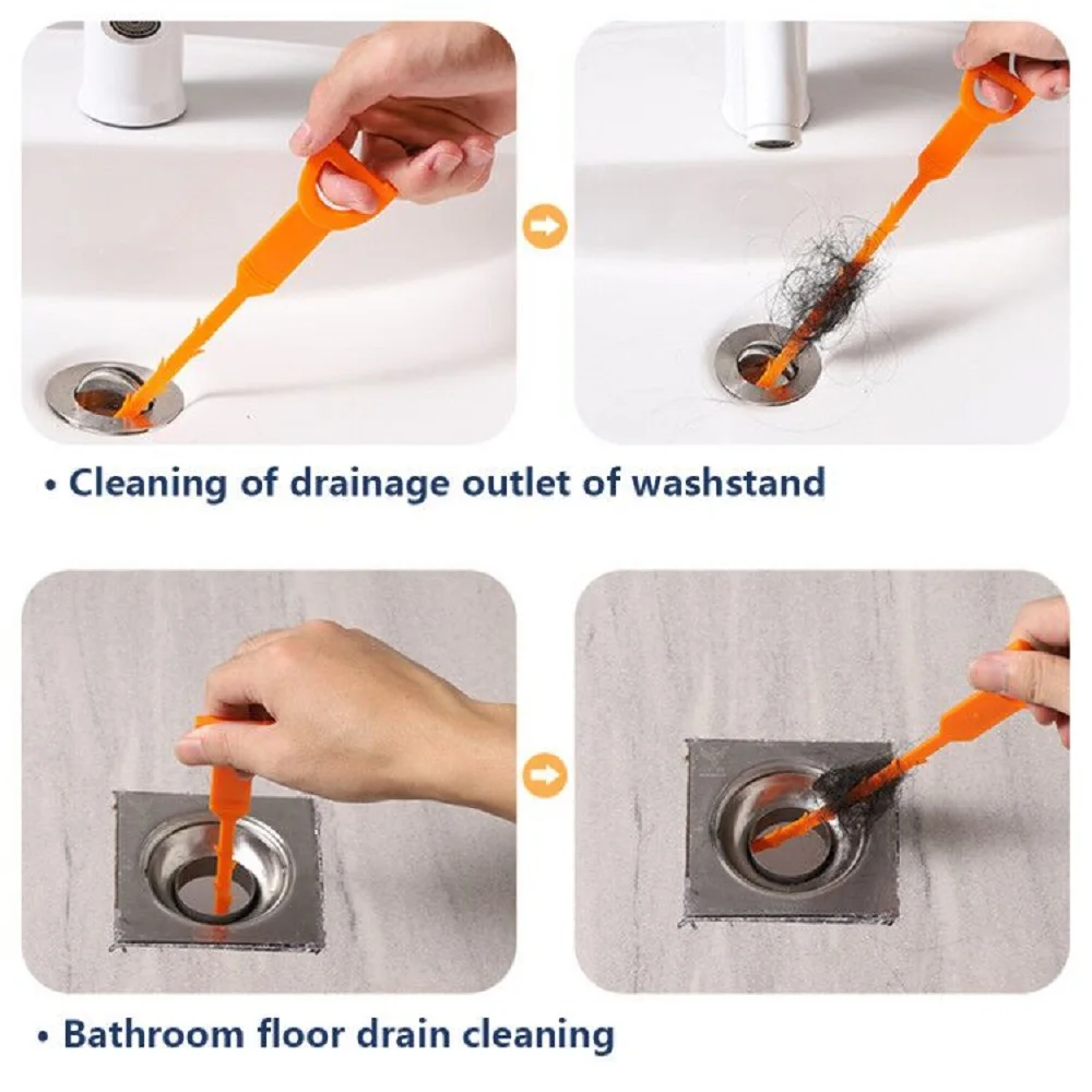 1pcs Kitchen Sink Cleaning Hook Cleaner Sticks Clog Remover Sewer Dredging  Spring Pipe Hair Dredging Tool Bathroom Accessories