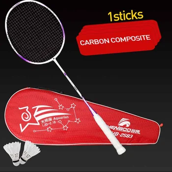 

HENBOO Professional single Badminton Racket constellation Ultra light carbon composite 2 hand adhesives Badminton For amateurs