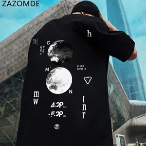 ZAZOMDE Korean Harajuku Printed T Shirt Men Women Summer Ins Hip Hop Loose Oversize Tee Shirts Men Casual Tshirt Streetwear