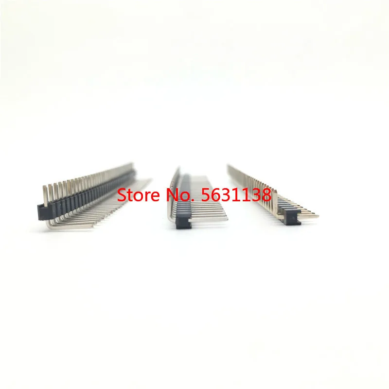 

2.54mm 1*40p 90 degree Right angle Single Row Male R/A Pin Header Positive/Reverse PCB Board Connector Pinheader For Arduino