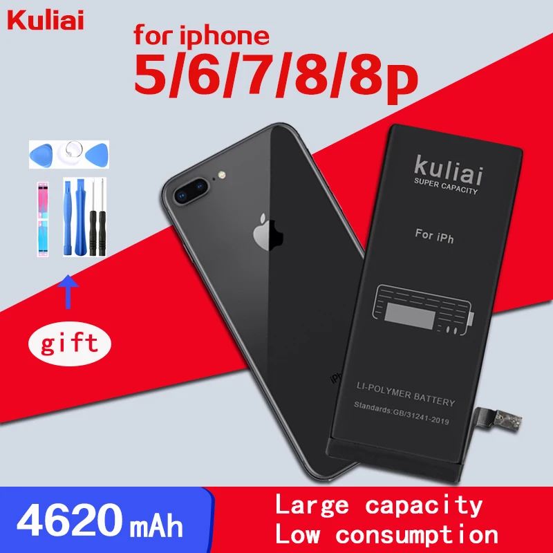 

High Capacity Phone Battery For iPhone 7 8 8 Plus SE Replacement Batterie 0 Cycle Battery For iPhone 5 6 Batteries