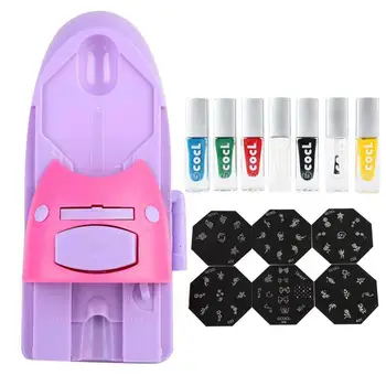 

Pro Nail Art DIY Pattern Printing Manicure Machine with 6pcs Metal Stamp Stamper Nail Tools Color Draw Polish Nail Printer Tool