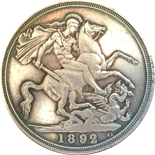 Великобритания 1892 1 Корона-Виктория 2 Портретные копии монет